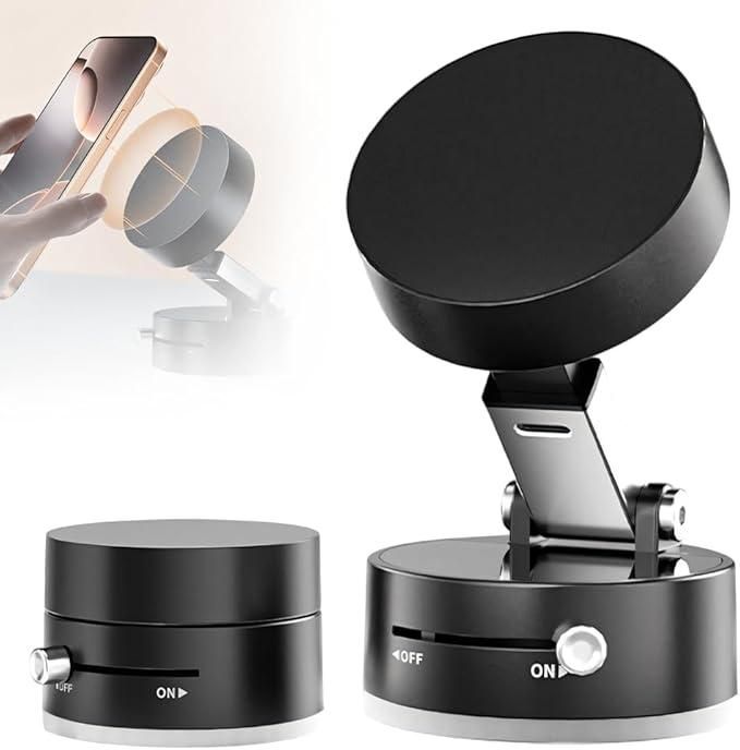 Vacuum Magnetic Suction Phone Holder – Foldable, Rotatable &amp; Ultra-Stable
